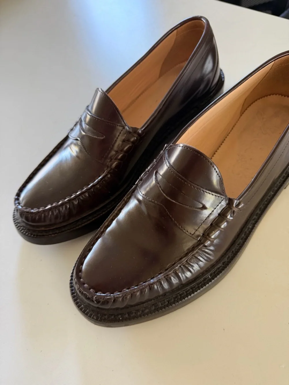 J Crew Leather Brown Loafers - Picture 2 of 5